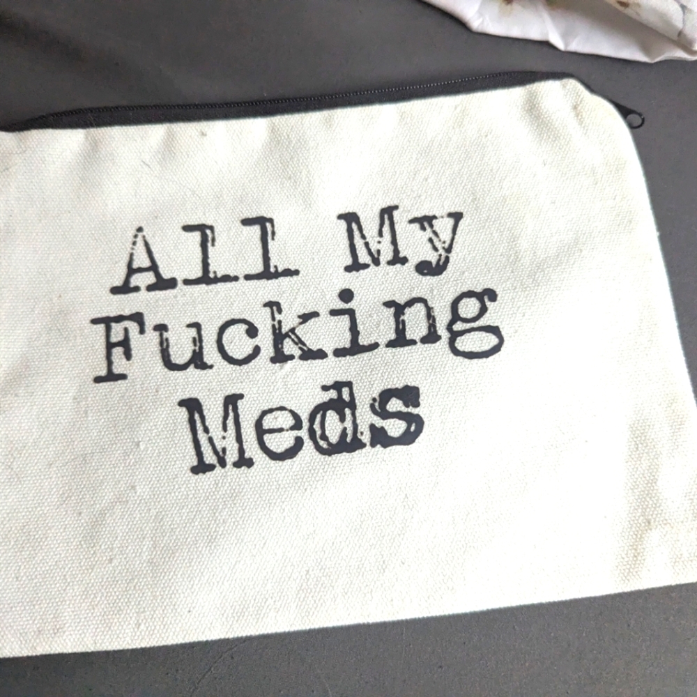 Canvas Pouch with Bold Text